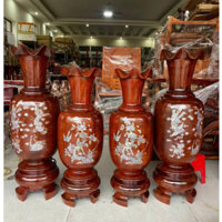 Lục bình phong thuỷ tài lộc - Cặp lục bình gỗ Lim nguyên khối cao cao cấp - Kích thước cao 50cm - 60cm - 70cm - 80cm