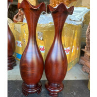 Lục bình tài lộc phong thuỷ - Cặp Lục bình tỳ bà gỗ lim trơn nguyên khối siêu đẹp cao 40cm (2 mẫu)