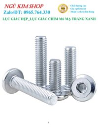 LỤC GIÁC DẸP  LỤC GIÁC CHÌM M6 MẠ TRẮNG XANH - M6 x 1250 CON