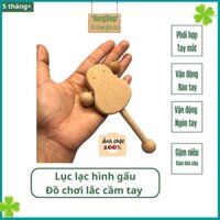 Lục lạc gấu - lắc cầm tay cho bé - Đồ chơi luyện cầm nắm, gặm niếu cho bé từ 5 tháng Bh4 - Giáo cụ Montessori 0 3