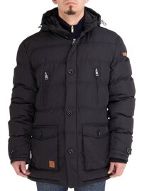 Luciano Natazzi Men's Down Jacket Thermal Padded Classic Oxford Parka Coat