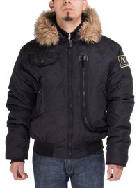 Luciano Natazzi Men's Thermal Padded Hooded Flight Bomber Jacket