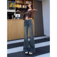 Lucidy quần ống rộng quần nữ jean Cute Hàn Phong Fashion Korean WNK2410K7S 3Z240119