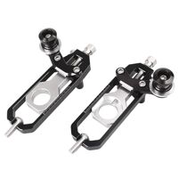 Luckmart Motorcycle Chain Adjuster Tensioner With Spool Adjustment Compatible for Kawasaki ZX10R 2011 2012 2013 2014 2015 Aluminum One Pair (Black)