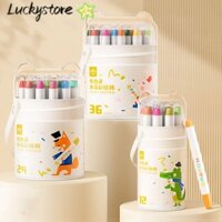 Lucky 12 / 24 / 36 / 48 Màu Dầu Pastel, Bút chì màu tay không bẩn có thể giặt được, Sáng tạo với hộp lưu trữ Dụng cụ vẽ tranh xóa được Học sinh