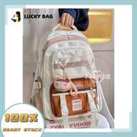 LUCKY BAG 5 Màu sắc,balo, balo đi học,Sức Chứa Lớn balo nữ,balo nhiều ngăn cặp đi học,balo du lịch