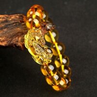 Lucky Citrine Vòng Tay Pixiu Nam Nữ Cặp Đôi Phong Cách Vòng Tay May Mắn Đá Pha Lê Nguyên Chất Tự Nhiên Chính Hãng