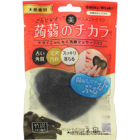 Lucky Dry konnyaku facial cleansing massage puff (bamboo charcoal) Facial Cleansing Goods Bath Accessories Material Puff: konnyaku fiber, bamboo charcoal extract String: cotton