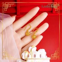 [Lucky K Gold] Móc tai bóng hình học màu vàng phù sa Nữ nhẹ nhàng Bông tai thiểu số sang trọng Cảm giác cao cấp Tinh tế sành điệu và đa năng Mới