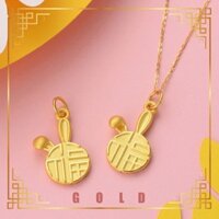 [Lucky K Gold] Vòng cổ mặt dây chuyền hình chú thỏ may mắn dễ thương phong cách Trung Quốc