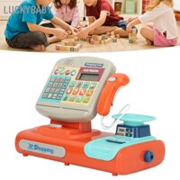 LUCKYBABY Đồ chơi thu ngân có âm thanh điện tử Máy tính tiền Playset Quà tặng sinh nhật cho trẻ mới biết đi