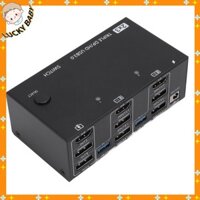 LUCKYBABY USB3.0 KVM Switch Chuyên Nghiệp 2 trong 3 Ra 8K 30Hz 4K 144Hz EDID Simulator Switcher cho Máy Tính Chia Sẻ Màn Hình 100‑240V