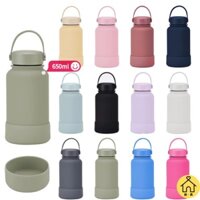 【LUCKY】Bình Giữ Nhiệt Inox 650Ml Chống Trơn Trượt Ngoài Trời Di Động Đi Kèm Cốc Miệng Rộng Nước Thể Thao Giữ Nhiệt Bình Nước Đá cốc