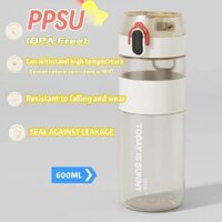【LUCKY】CMSH Bình Nước Nhựa PPSU Cốc Nước Chịu Nhiệt Độ Cao Cấp Thực Phẩm Có Ống Hút Di Động Cốc Nước Thể Thao Chống Rò Rỉ 600ml