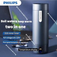 【LUCKY】Cốc đun nước sôi cầm tay PHILIPS Cốc nước nóng điện bằng thép không gỉ 316 Cốc đun nước du lịch nhỏ cầm tay giữ nhiệt tự động Cốc đun nước điện