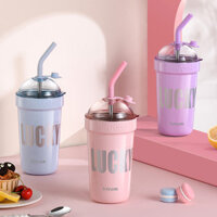 【LUCKY】Cốc giữ nhiệt có ống hút inox 316 kín chống rò rỉ, dung tích lớn, bảo quản lạnh, cốc cà phê di động, cốc 700ml