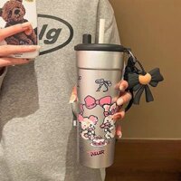 【LUCKY】DILLER Bình giữ nhiệt có ống hút bụi nắp dung tích lớn cốc đựng đá di động cốc ống hút cốc giữ nhiệt cà phê 700ml