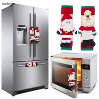 Luckyew 2 Cái / bộ Giáng Sinh Tủ Lạnh Tay Cầm Bao Người Tuyết Nai Sừng Tấm Santa Nhà Bếp Lò Vi Sóng Máy Rửa Bát Tủ Lạnh Núm Cửa Bảo Vệ TQ