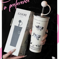 【LUCKY】GOOM Cốc giữ nhiệt inox 316, nắp cốc kim loại, cốc nước dung tích lớn, cốc ống hút cầm tay, cốc giữ nhiệt và bảo quản lạnh, nắp chống bụi silicon 700ML