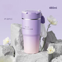 【LUCKY】ReLea Bình Giữ Nhiệt Cốc Inox 316 Di Động Cà Phê Ống Hút Cốc Đôi Uống Nước Nắp Cốc 480Ml