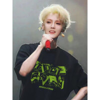 Luhan concert same style american short-sleeved t-shirt phụ nữ mùa hè lỏng lẻo thiết kế cotton tinh khiết thiết kế ngoại vi quần áo hàng đầu