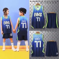 Luka Doncic 77 Dallas Mavericks Kids Jersey MAVS 2020 City Edition Jersey Áo bóng rổ NBA