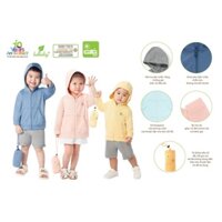 Lullaby- Áo chống nắng mũ 2 lớp cotton cho bé NH329M
