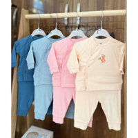 [Lullaby] Bộ cài chéo cho bé trai và bé gái cotton dài tay