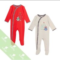LULLABY Set 2 body liền quần tất cho bé từ 6-9M (7-8kg) ghi đỏ - bé gái