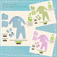 Lullaby - Set Combo bộ sơ sinh kèm phụ kiện mũ, bao tay, bao chân cho bé trai, bé gái