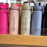 Lululemon 700ml Cốc cách nhiệt bằng thép không gỉ 304 Dung tích lớn Thể thao ngoài trời Thể dục Yoga Cốc nước