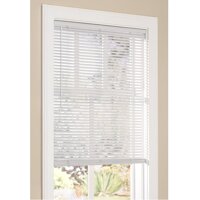 Lumino Vinyl Mini Blinds 1" Cordless Room Darkening in White - 34.25" W x 64" H (Over 500 Add'l Custom Sizes) - Starting at $9.97