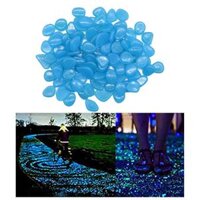 Luminous Pebbles Glow  Rocks for Walkways Decor - Blue 50Pcs