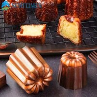 Lunaedge 4 Khuôn Làm Bánh Cannele, Khuôn Làm Bánh Canele Chống Dính Mini, Hợp Kim Nhôm Handmade Phong Cách Pháp Cupcake Khuôn Bánh Ngọt