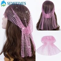 Lunaedge Kim Cương Giả Bandana, Turban Vintage Bling Fishnet Khăn Trùm Đầu, Trang Sức Đầu Lưới Lấp Lánh Mũ Khăn Dạo Phố
