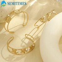 Lunaedge Mở Cổ Tay Trang Sức, Vòng Tay Vòng Tay Vỏ Sao Biển Bằng Thép Không Gỉ, Ấn Độ Vàng Đại Dương Series Mùa Hè Vòng Tay Đi Biển Quà Tặng Cho Nữ Cô Gái