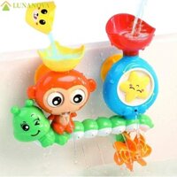 Lunanov Baby Spin Top Đồ chơi tắm, Đồ chơi bánh xe nước xoay Monkey Caterpilla, Đồ chơi bồn tắm thác nước có cốc chống nắng treo tường Học cảm giác Đồ chơi tắm cho bé trai 1 bộ