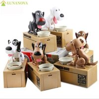 Lunanov Tự Động Ăn Trộm Chó Đồng Xu Heo Đất, Hộp Tiền Điện Tử Dễ Thương Dung Tích Lớn, Hoạt Hình Chống Rơi Vị Trí Ngồi Đồng Xu Hộp Bảo Quản Phòng Khách