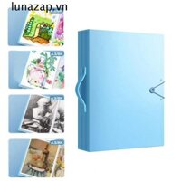 Lunazap a3 Thư mục tập tin giấy, Album ảnh vẽ tranh 60 trang chống nứt, mang theo tiện lợi Chống thấm nước trong suốt Thư mục tranh nghệ thuật dung lượng cao dành cho sinh viên