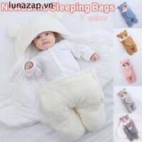 Lunazap Bé Swaddle Mùa Đông Unisex Bé Chăn Ga Gối Flannel Trẻ Sơ Sinh Túi Ngủ Sơ Sinh