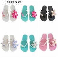 Lunazap Dép xỏ ngón hoa đi biển, Dây đeo màu kẹo nhẹ Dép ngọt ngào nữ, Giày đi trong nhà mềm chống thấm nước chống trượt Kitty Cat Dép xỏ ngón trong nhà ngoài trời