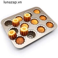 Lunazap Khuôn Cannele Muffin Bánh Ngọt Máy Nướng Chống Dính Bánh Custard Pháp Chảo