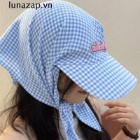 Lunazap Mũ Bóng Chày Kẻ Sọc, Mũ Bandana Thêu Phong Cách Hàn Quốc, Nơ Cotton Cổ Điển Chữ Khăn Trùm Đầu Mũ Đi Biển