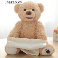 Lunazap Peekaboo Bears, Động vật nhồi bông Âm nhạc điện ẩn đồ chơi tìm kiếm, Gấu Robot ẩn náu và tìm kiếm Đồ chơi sang trọng 30cm Đồ chơi trẻ em gấu nhút nhát