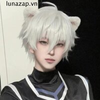 Lunazap Tóc Giả Ngắn Thẳng, Lớp Chịu Nhiệt Anime Nam Tóc Giả, Đẹp Trai Tổng Hợp Lông Tơ Nâu Nam Cosplay Tóc Giả Bé Trai