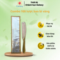 Lược chải đầu bộ 100 chiếc Amenities bao bì vàng sang trọng setup phòng khách sạn, nhà nghỉ