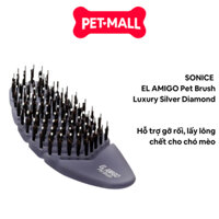 Lược chải lông cao cấp SONICE EL AMIGO Pet Brush Luxury Silver Diamond -Hỗ trợ gỡ rối, lấy lông chết cho chó mèo Petmall