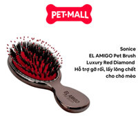 Lược chải lông cao cấp SONICE EL AMIGO Pet Brush Luxury Red Diamond - Hỗ trợ gỡ rối, lấy lông chết cho chó mèo Petmall
