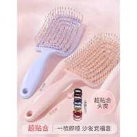Lược chải tóc cao cấp mềm mại cho phụ nữ, tạo kiểu tóc dài, mát xa, đệm khí, đệm sườn