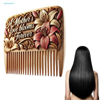 Lược chải tóc dày Ngày của Mẹ Lược gỗ hoa chạm khắc tay dành cho nữ Lược tạo kiểu tháo rối chống tĩnh điện cho mọi loại tóc Quà tặng ngày của mẹ hoàn hảo Di động